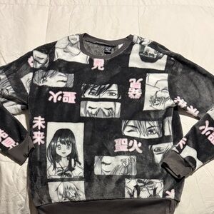 Cold Crush Black & Pink Plush Crewneck
